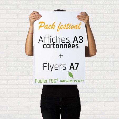 150 Affiches A3 (300g) FSC® + Perforation + 2500 flyers A7, impressio