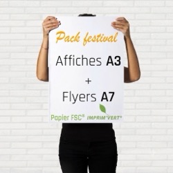 150 affiches A3 (130g) FSC® + 2500 flyers A7, impression Avignon Vauc