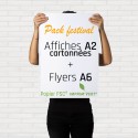500 affiches A2 cartonnées FSC® + 10 000 flyers A6