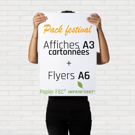 150 affiches A3 cartonnées FSC® + 5 000 flyers A6