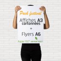 150 affiches A3 cartonnées FSC® + 5 000 flyers A6