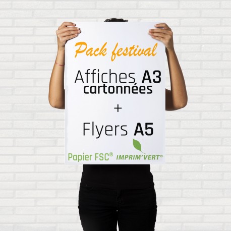 100 affiches A3 cartonnées FSC® + flyers A5