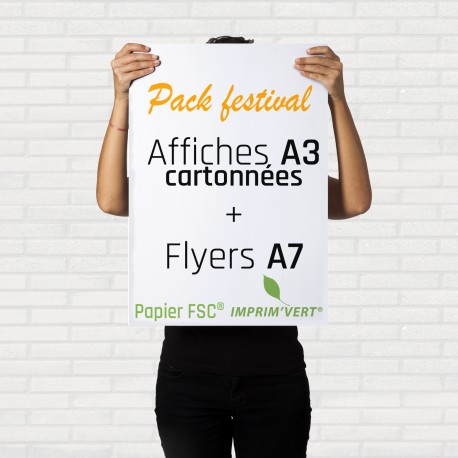 150 affiches A3 cartonnées FSC® + 2 000 flyers A7