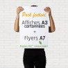150 affiches A3 cartonnées FSC® + 2 000 flyers A7