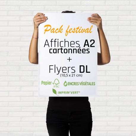 150 affiches A2 cartonnées FSC®+ 5 000 flyers DL