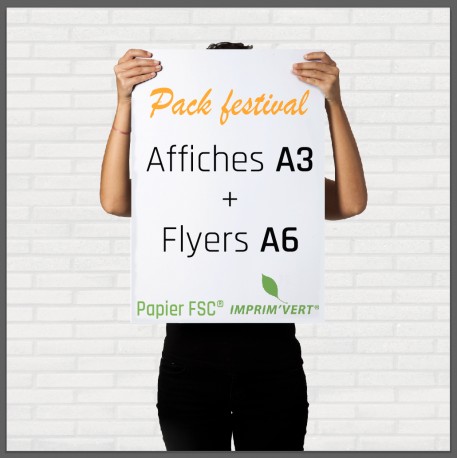 100 affiches A3 cartonnées FSC® + 5 000 flyers A6