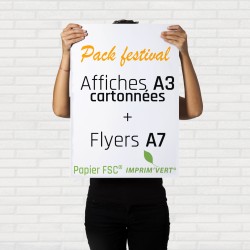 150 Affiches A3 (300g) FSC® + Perforation + 2 000 flyers A7