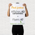 150 Affiches A3 (300g) FSC® + Perforation + 2 000 flyers A7